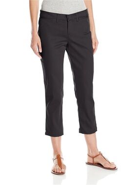 NWT Dickies Pants Womens 4 Black Relaxed Stretch Twill Capri Chino Work Slacks